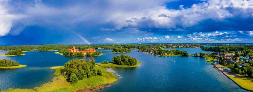 Lithuanian lake surrounded by forests